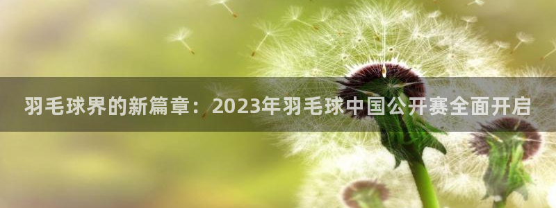 极速直播吧nba直播：羽毛球界的新篇章：2023年羽毛球中国公开赛全面开启